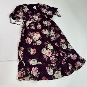 Torrid Wrap Dress Womens 2X Midi Dobby Satin Surplice Floral Romantic Roses New